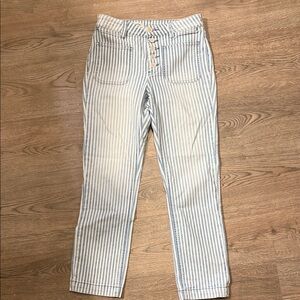 Pilcro Anthropologie Striped Blue and White Pants size 27